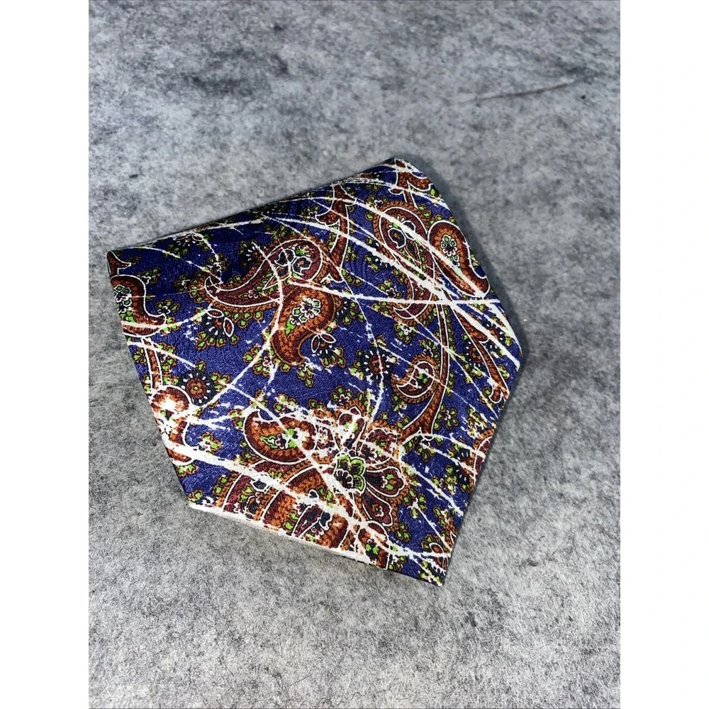 Ronaldus Shamask Navy & Brown‎ Paisley Silk Tie Made in Italy
